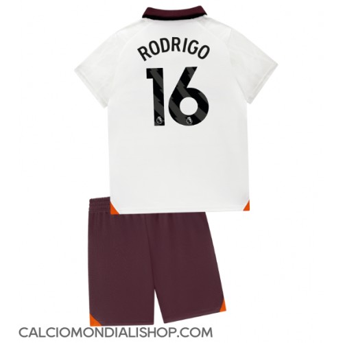 Maglie da calcio Manchester City Rodri Hernandez #16 Seconda Maglia Bambino 2023-24 Manica Corta (+ Pantaloni corti)